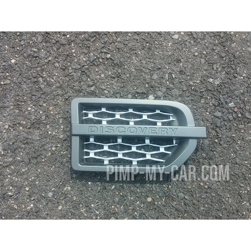 Grille latérale d'aile pour Land Rover Discovery 3 gris argent