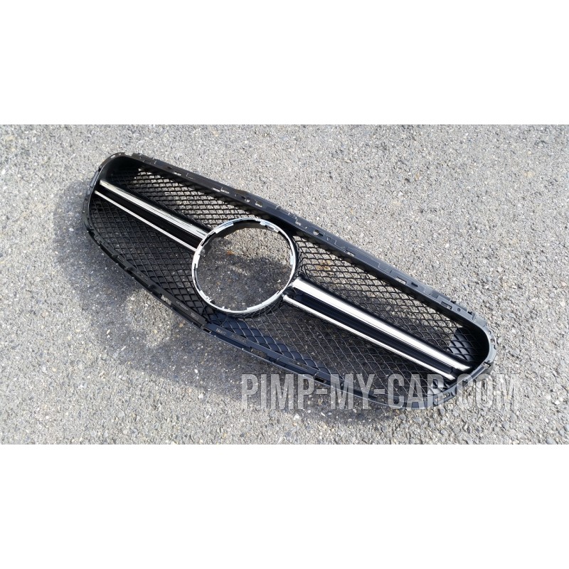 Calandre sport pour Mercedes classe E W212 2014 Avantgarde - Noir chrome chrome